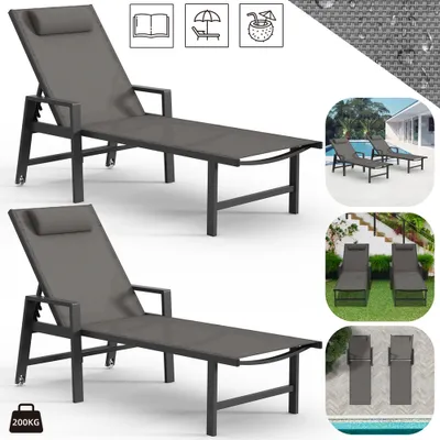 Collage of images showing lounge chairs, icons, and lifestyle shots.