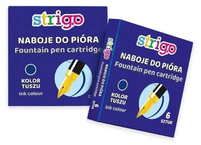 Image de Strigo Cartouches pour stylos à plume, bleues, lot de 6