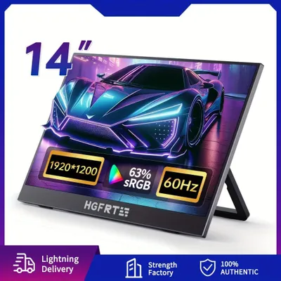 Imagen del producto de Monitor portátil - Pantalla externa - Segundo monitor - Monitor para portátil - Pantalla portátil - Pantalla IPS de 14 pulgadas