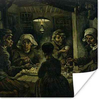 Produktbild von MuchoWow® Poster Die Kartoffelesser - Vincent van Gogh 75x75 cm - Wand Dekoration