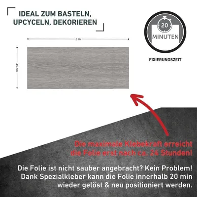 Produktbild von Klebefolie Kiefer grau - 45x300cm