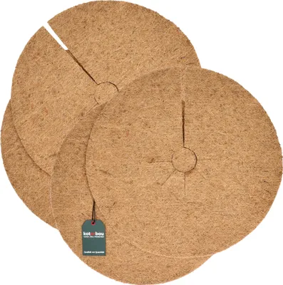 Produktbild von KOTARBAU® 4er Set Kokos Mulchscheibe ⌀ 45cm Pflanzenschutz gegen Unkraut Kokosmatte für Topfpflanzen Winterschutz für Kübelpflanzen aus Kokosfaser