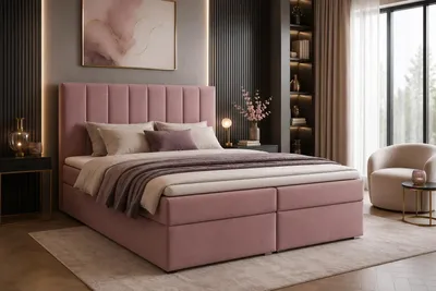 Obrázok produktu pre Ružová posteľ s boxspringom 160x200 s úložným priestorom – iDream Riviera 62