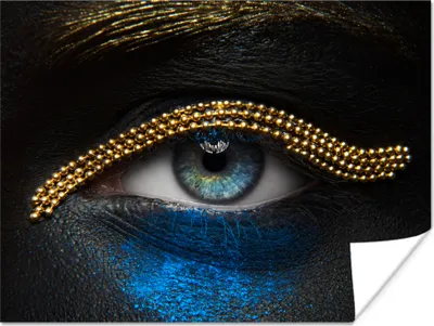 Produktbild von MuchoWow® Poster Frau - Augen - Make-up - Luxus - Gold 160x120 cm - Foto Plakat