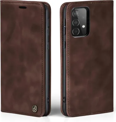 Produktbild von Handy Hülle für Samsung Galaxy A52 / A52 5G / A52s 5G Klapphülle Bookcase Flip Cover Handy Tasche Etui Farbe: Dunkelbraun
