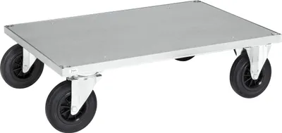 Produktbild von Kongamek Plattformwagen, verzinkt mit Ladefläche 1000x700x260mm Gummibereifung ohne Bremse