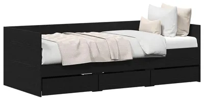 Produktbild von Tagesbett Schwarz Eichen-Optik 90 x 200 cm Holzwerkstoff