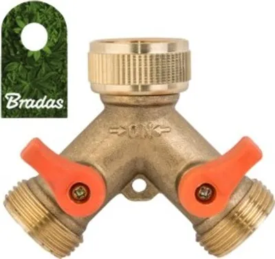Produktbild von Teil de Wasserhahn de 2-Wege BR-2234, de Wasserverteiler mit de Kugelhähnen, einfache Installation, hohe Haltbarkeit und Effizienz, idealfür de Sanitärsysteme.