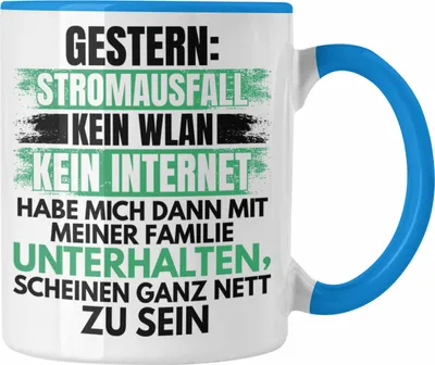 Produktbild von Trendation - Lustige Gamer Tasse Zocker Geschenk Gamer Gamergirl Geschenkidee Geburtstag (Blau)
