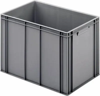 Produktbild von Eurobehälter mit geschlossenem Griff | HxBxT 42x40x60cm | 70 Liter | Grau | Eurobox, Transportbox, Transportbehälter, Stapelbehälter