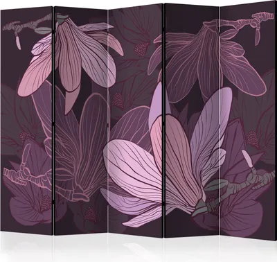 Produktbild von Akusticher Raumteiler Blumen Magnolie Foto Paravent 225x172 cm beidseitig auf Vlies-Leinwand bedruckt Akustikschaum Trennwand Spanische Wand Sichtschutz Home Office Natur Magnolie b-C-0444-z-c