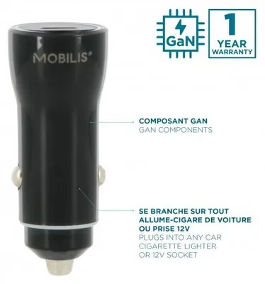 Zdjęcie produktu dla Mobilis 020022, Automatyczna, Zapalniczka, 5 V, Czarny