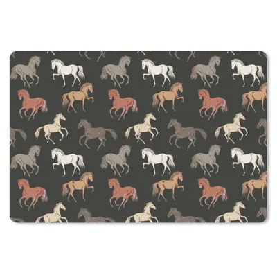 Produktbild von MuchoWow® Schreibtischunterlage Pferde - Weiß - Braun - Mädchen - Kinder - Mädchen 60x40 cm - XXL Mauspad - Großes Mauspad