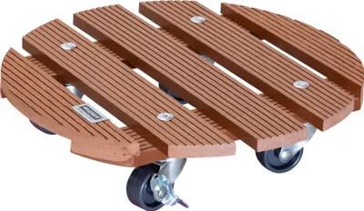 Produktbild von WAGNER Pflanzenroller WPC Ø 29 x 7,5 cm, für außen & innen, anthrazit, wetterfest, 2 Feststeller, Tragkraft 100 kg - 20053501