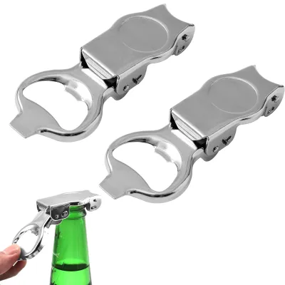 2er-Set Flaschenöffner aus Edelstahl, silber, zusammenklappbar