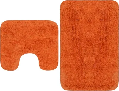 Image de Tapis de salle de bain 2 pcs Tissu Orange
