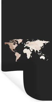 Produktbild von MuchoWow® Wandtattoo Wandsticker Wandaufkleber Weltkarte - Leder - Schwarz 40x80 cm Selbstklebend und Repositionierbar - Repositionierbar - Wasser abweisend