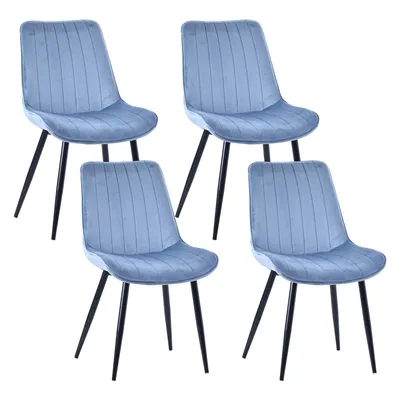 Produktbild von HOMAVO Esszimmerstuhl – Bequemer Samt- oder Kunstlederstuhl, ergonomisch, Metallgestell, breite Sitzfläche 53×43 cm, einfach montierbar