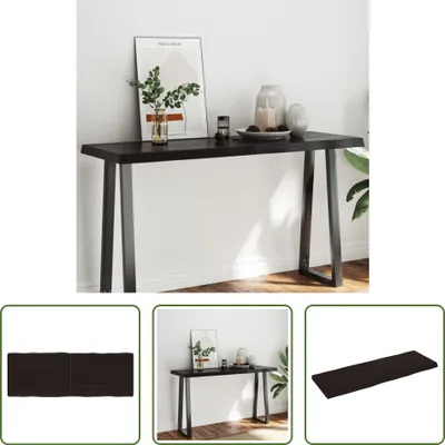 Produktbild von The Living Store Tischplatte 140x50x(2-6) cm Massivholz Behandelt Baumkante