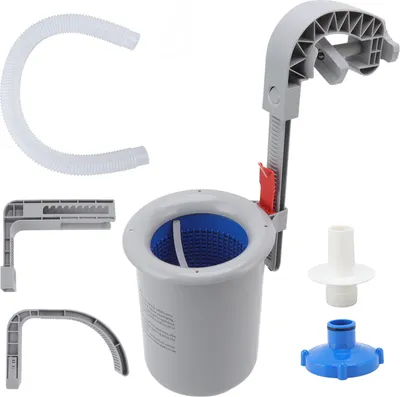 Obrázek produktu pro Bazénový skimmer, plastový, šedý, nástěnný, automatický čistič, filtr, sběrač nečistot pro bazény