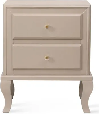 Produktbild von Casa Padrino Luxus Art Deco Nachttisch Beige 55 x 40 x H. 65 cm - Massivholz Beistelltisch mit 2 Schubladen - Luxus Schlafzimmer Möbel - Luxus Art Deco Möbel