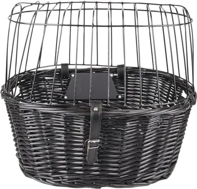 Produktbild von Livista Fahrradkorb Hund - Hundekorb Fahrrad - Lenkerkorb Vorne - 46,5x37,5x40,5 cm - Schwarz