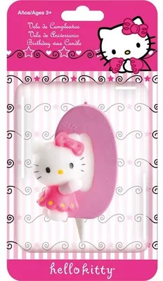 Produktbild von Kuchenkerze Hello Kitty Zahl 0