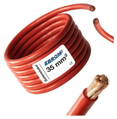 Produktbild von 2 Meter Batteriekabel ROT H07V-K 35 mm² - Batterie Kabel - 99,9% OFC Kupfer - 2 m (2M) 35mm2