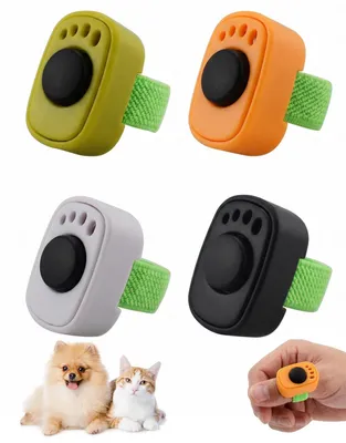 Productafbeelding van Hondentrainings-Clicker Set - 4 stuks met Fingerring voor effectieve training