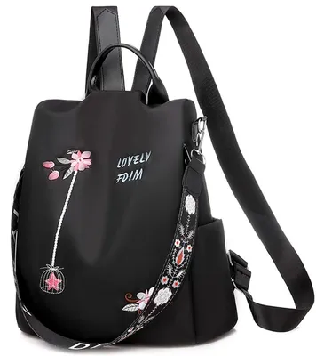 Produktbild von Damen-Rucksack aus Oxford-Gewebe, wasserdicht, ideal als Tagesrucksack oder lässige Schultertasche, 32 x 29 x 11 cm, schwarz