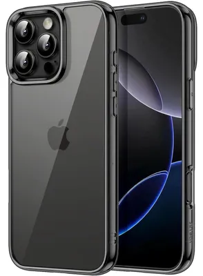 Produktbild von Hülle für iPhone 16 Pro Max 6,9 Zoll, Stoßfest, Kratzfest, Transparent, Schwarz