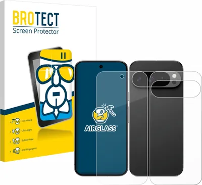 Produktbild von BROTECT Schutzglas für Google Pixel 9 Pro (Display+Rückseite) Schutzfolie Panzer Folie Glas Display Schutz klar