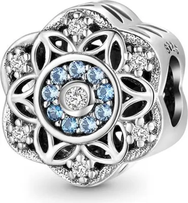 Produktbild von Gnoce Charm Schneeflocke mit Zirkonia Silber FVC003