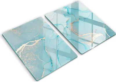 Produktbild von Glasschneideplatte - Herdabdeckplatte - 2x40x52 cm -Schneidebrett - Spritzschutz - Abstraktionsstein