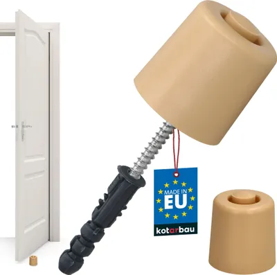 Produktbild von KOTARBAU® Türstopper Boden zum Schrauben - 43 mm - Beige - Bodentürstopper - Bodenmontage - Türstopper - aus Gummi