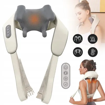 Produktbild von Nackenmassagegerät mit Wärme, Rückenmassagegerät, Shiatsu Massagegerät, ganzer Körper, Massage Gürtel, Erwärmung und Vibrations, Schmerzlinderung