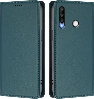 Image de Etui en cuir pour Huawei P30 Lite, étui magnétique en cuirPolyuréthaneavec support Vert