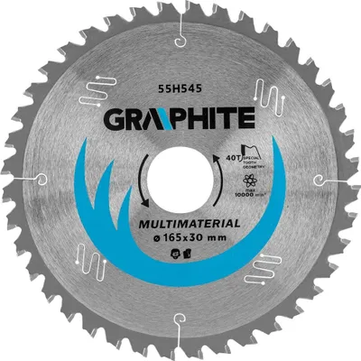 Image de GRAPHITE Lame de scie, widia, 165 x 30 mm, 40 dents, universelle