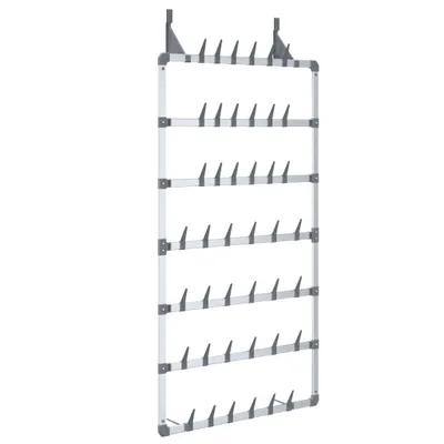 Produktbild von vidaXL Hängender Schuhe-Organizer Silbern 66x13x139 cm