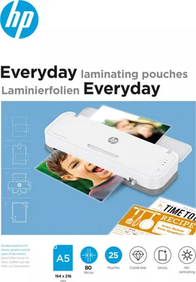Productafbeelding van HP laminatiefolie, formaat A5, voor dagelijks gebruik