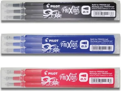 Produktbild von Pilot Frixion Ball Ersatzminen 0.5 - 3x blau, 3x schwarz, 3x rot