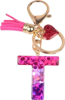 Produktbild von Alphabet Schlüsselanhänger T / Rosa / Herz - Einzigartig KP37989