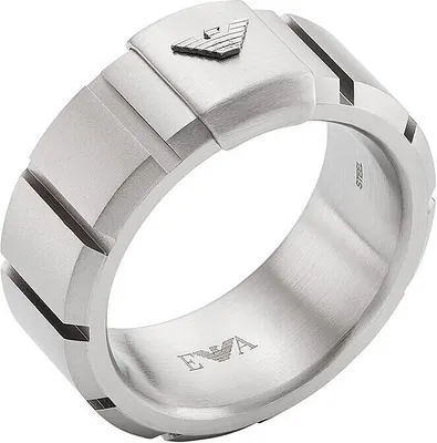 Immagine prodotto di Anelli da dito a fascia Emporio Armani argento collezione 24 logo - uomo
