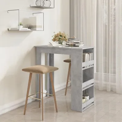 Produktbild von Bartisch mit Regal Betongrau 102x50x103,5 cm KüChe MöBel KüChentheke Bar MöBel Bartisch