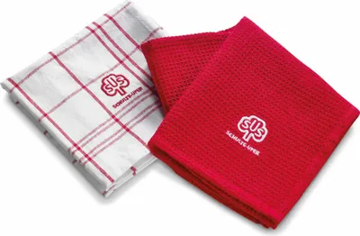 Produktbild von Schulte-Ufer Easy Geschirrtuch-Set 2-tlg, Küchenhandtuch, Geschirrhandtuch, Baumwolle, Rot / Weiß, 66x45.5 cm, 0109