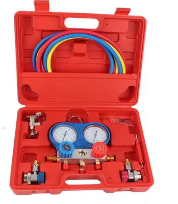 Immagine prodotto di Misuratore del distributore dell'aria condizionata R134A con set di strumenti per il tubo di carica da 5 piedi