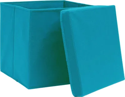 Obrázek produktu pro vidaXL Úložné boxy s víkem 4ks. Dětská modrá 32x32x32cm Látka