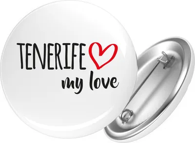 Produktbild von Huuraa Button Tenerife my love 25mm rund mit Sicherheitsnadel Ansteckbutton Geschenkidee