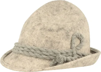 Schmaler Spitzkopf Trachtenhut mit Wollkordel von Hut-Breiter in grau