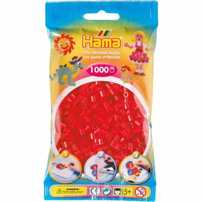 Image de Hama perles rouge 1000pcs, 1sachet